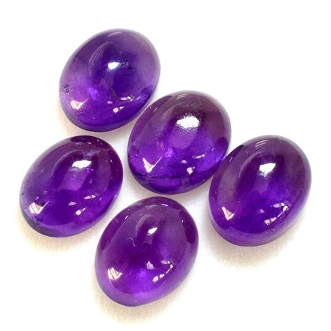 AAA Natural Amethyst Oval Cabochon Flat Back Side Smooth Etsy