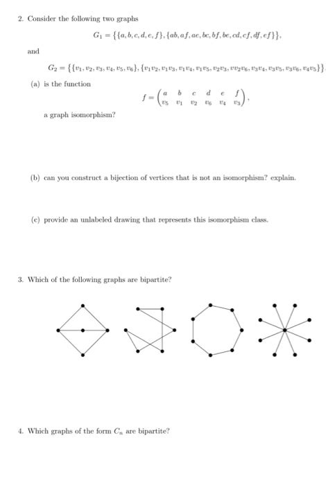 Solved 2 Consider The Following Two Graphs