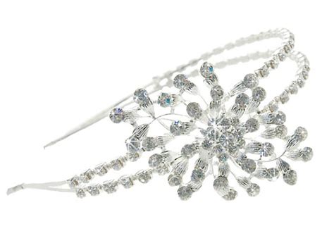 Double Wedding Headband Side Tiara Wedding Tiara Silver Diamante Rhinestone Bridal