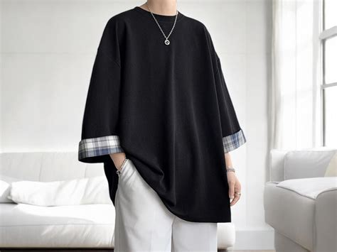 Mens Oversized T Shirt Casual Loose Fit Tee Fashionable Streetwear