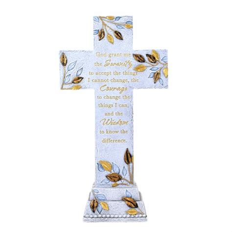 Religious Serenity Prayer Cross Polyresin Tabletop Courage Wisdom 14089