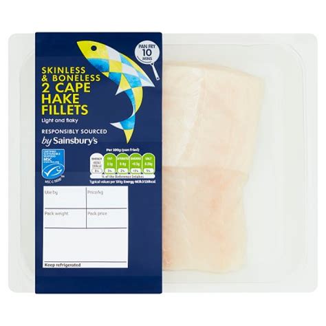 Sainsburys 2 Skinless And Boneless Cape Hake Fillets Really Good Culture