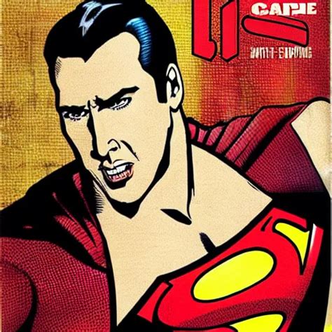 Nicholas Cage Superman Comic Book Cage Is Superman Stable Diffusion