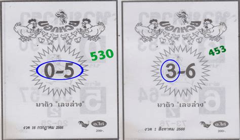 Thai Lotto Up Two Digit Touch Paper Coming Draw Thai