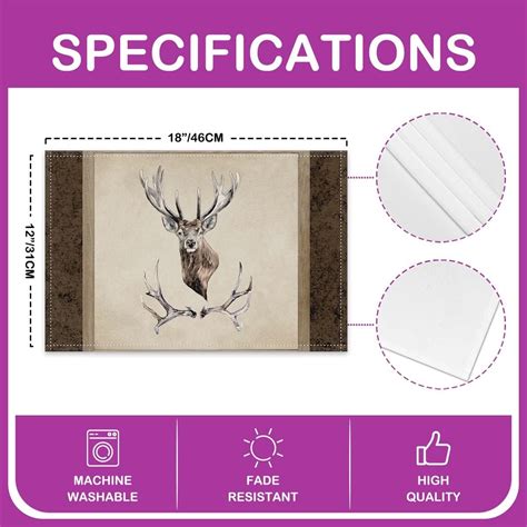 Antlers Juego De Manteles Individuales De X Pulgadas Dise O