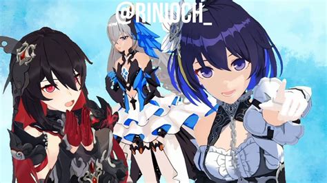 [mmd] 3 Baka Performed By Seele Veliona And Bronya Youtube