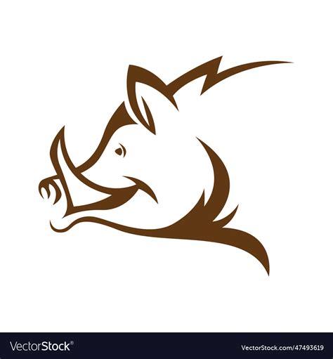 Warthog icon logo design Royalty Free Vector Image