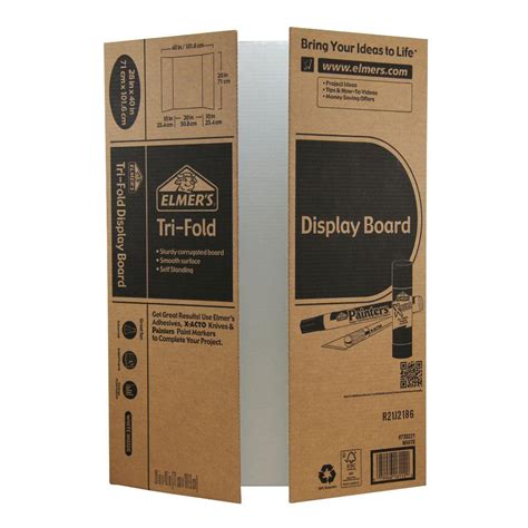 Elmers Tri Fold Display Board White 28x40 Inch Pack Of