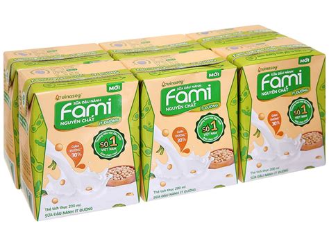 6 hộp sữa ít đường Fami 200ml giá tốt tại Bách hoá XANH