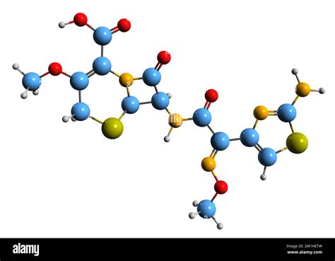 3D imagen de la fórmula esquelética de Cefpodoxima estructura química