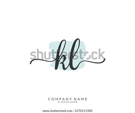 Kl Initial Handwriting Logo Vector Stock Vector Royalty Free