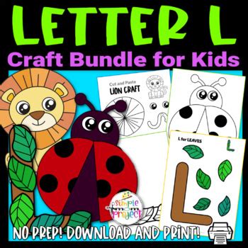 Easy and Fun Letter L Craft Printable Bundle Learning Activity for Kids