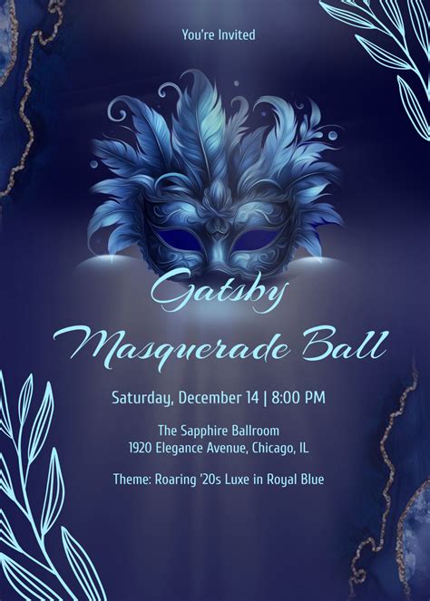 Free Masquerade Invitation Templates, Editable and Printable