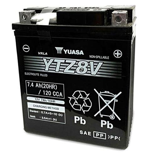 Yuasa Ytz V High Performance Mf Motorcycle Battery