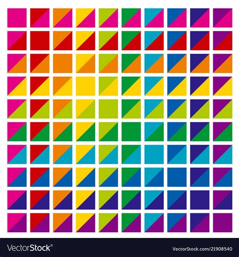 Rainbow Color Palette Combination In Triangle Vector Image