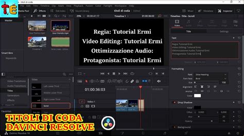 Creare Dei Titoli Di Coda Con Davinci Resolve Youtube