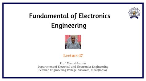 Fundamental Of Electronics Engineering Lecture Youtube