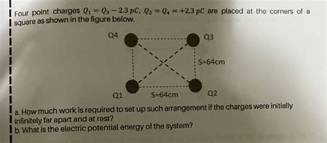 Answered Four Point Charges Q1 Q3 23 Pc Q2 Bartleby