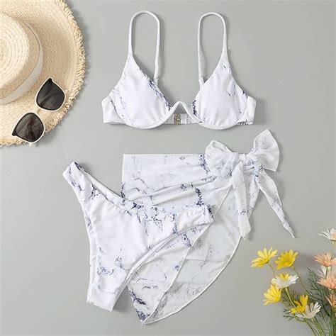 Three Piece Swimming Suit Women Swimsuits Fashion New INS Sexy Mini Micro Bikini Sets Lower
