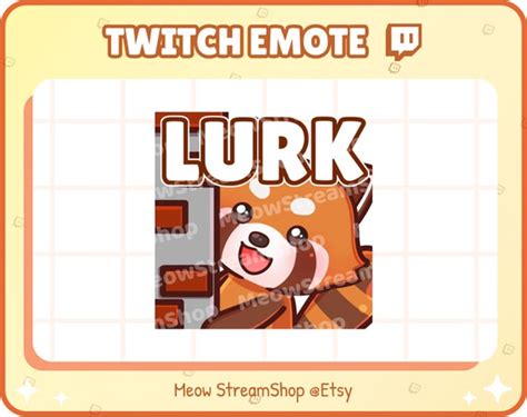 Twitch Emote Cute Red Panda Lurk Emotes Cute Chibi Red Etsy