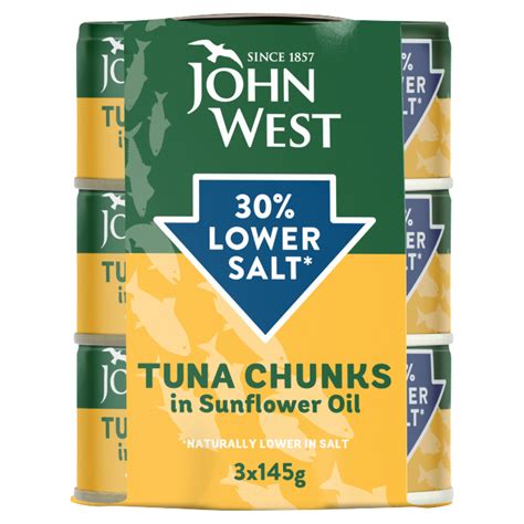 3 Pack Lower Salt Tuna Chunks In Sunflower Oil Products John West UK