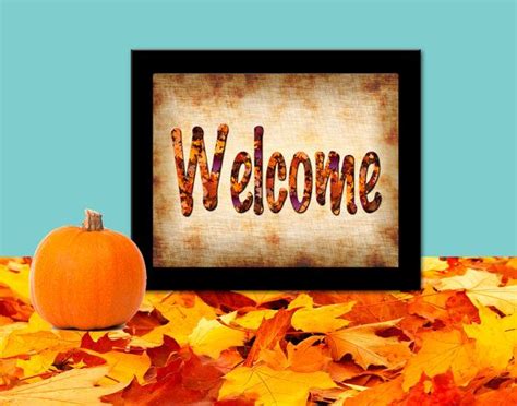 Fall Welcome Sign Printable Thanksgiving Autumn Instant Download 8 x