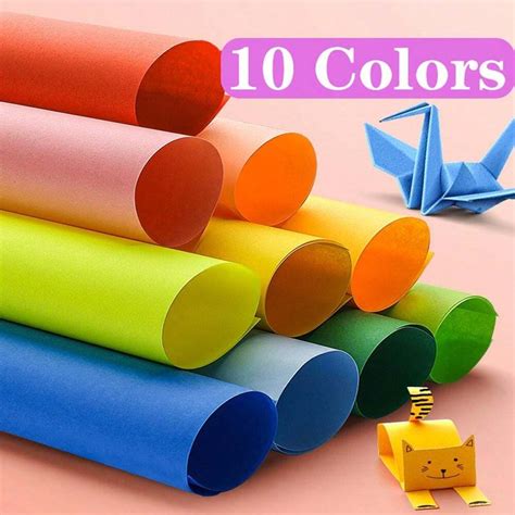 100 Sheets Handmade Square Colored Origami Cutting, Creative Solid ...