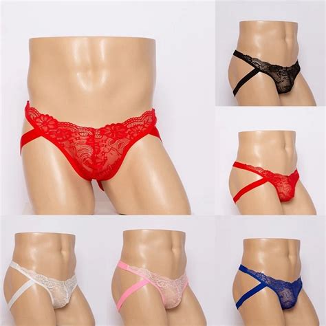 Hommes Dentelle Sexy G String Bikini Culotte Sissy Lingerie Slip Sous V Tement Eur