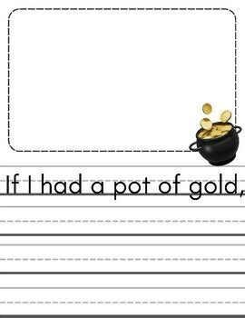 If I Had A Pot Of Gold Writing Activity For St Patrick S Day Party Center