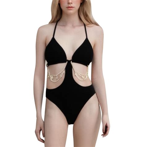 Hwmodou Bikini Sets For Women Piece Sexy Solid Color Bra And Thong Bathing Suit Beach