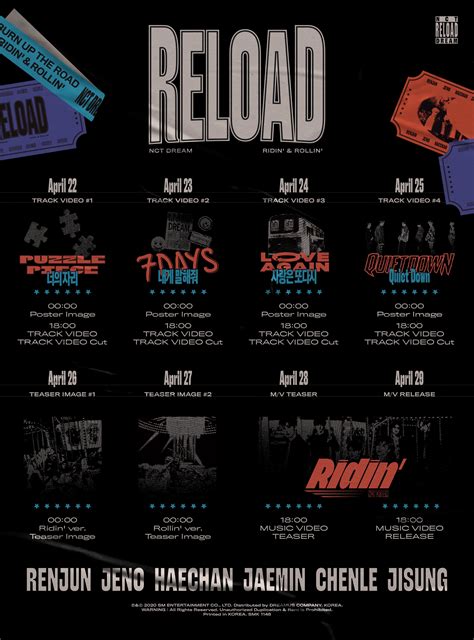 NCT Dream - Reload (Release Schedule) : r/NCT