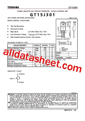 15J301 Datasheet PDF Toshiba Semiconductor