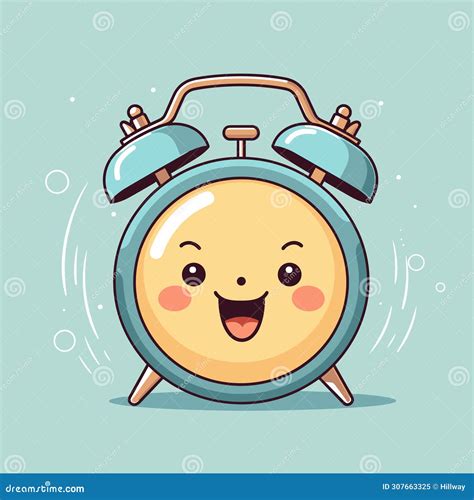 Vintage Alarm Clock Wake Up Time Vector Illustration Stock Vector