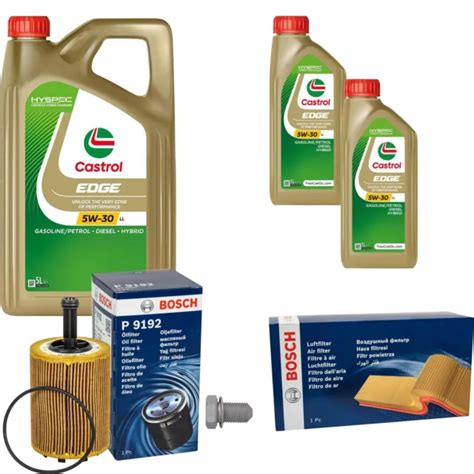 BOSCH INSPECTION SET 7 L Castrol Edge 5W 30 Ll Pour Audi A2 1 4 Tdi