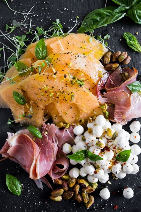 Cantaloupe Prosciutto Caprese Salad Nutmeg Nanny