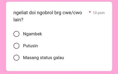 LINK Ujian Bucin 2022 Docs Google Form Viral Di TikTok Cari Tahu