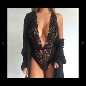 Intimates Sleepwear Sexy Black Lace Bodysuit Lingerie Sleepwear Med Poshmark