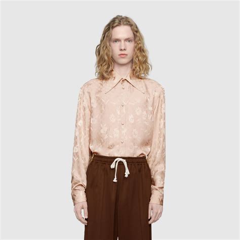 Shop The G Daisies Jacquard Shirt In Neutral At Guccicom Enjoy Free