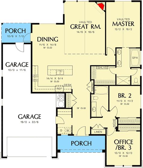 One Story Craftsman Plan 69018am Architectural Designs House Plans