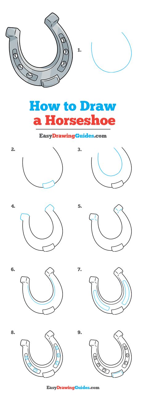 How to Draw a Horseshoe - Really Easy Drawing Tutorial