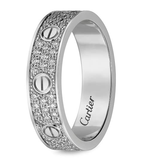 Cartier White Gold And Diamond Paved Love Wedding Band Harrods Uk