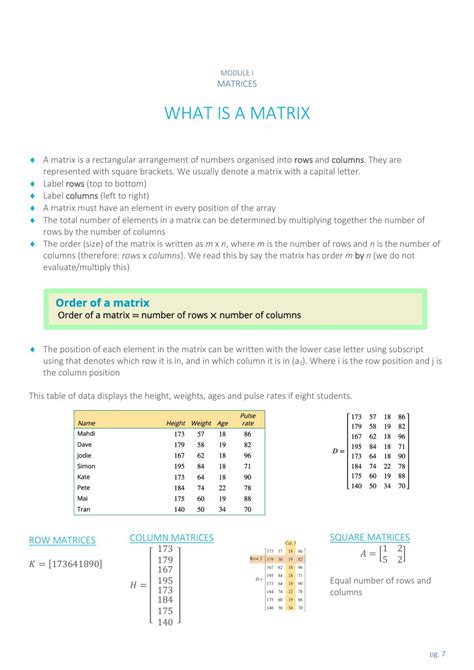 Matrices Bound Notes Further Mathematics Year 12 Vce Thinkswap