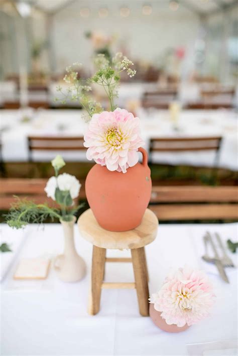Lot De Vases Nude Et Terracotta Mariage Vintage