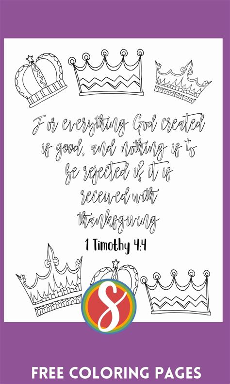 Free 1 Timothy Scripture Coloring Pages Stevie Doodles