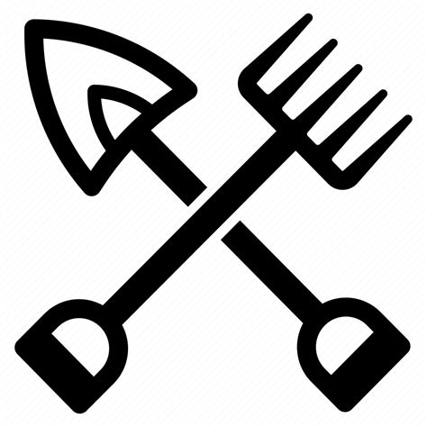 Agriculture Farm Farmer Farming Pitchfork Shovel Tools Icon