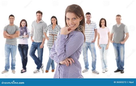 Portrait De Groupe Des Jeunes Heureux Photo Stock Image Du Américain