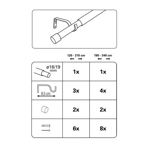 Gardinia Gardinenstangen Set Kos Mm Ausziehbar Cm