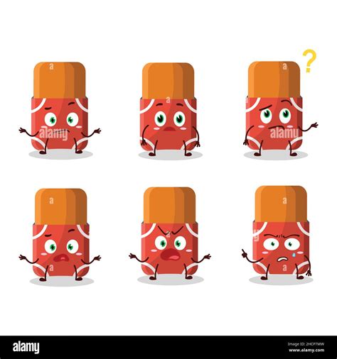 Cartoon Character Of Red Eraser With What Expression Vector