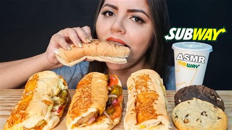 Asmr Comida Subway Steak Churrasco Cremoso Frango Desfiado E Cookies