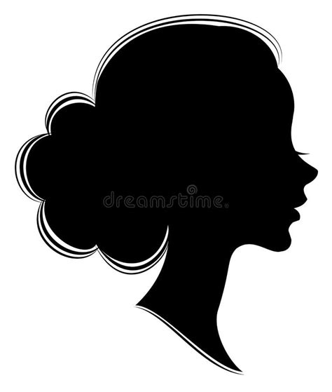 Silhouette D Un Profil De La T Te D Une Dame Douce La Fille Montre Une